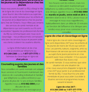 Les services de santé mentale du BSJ pendant COVID-19